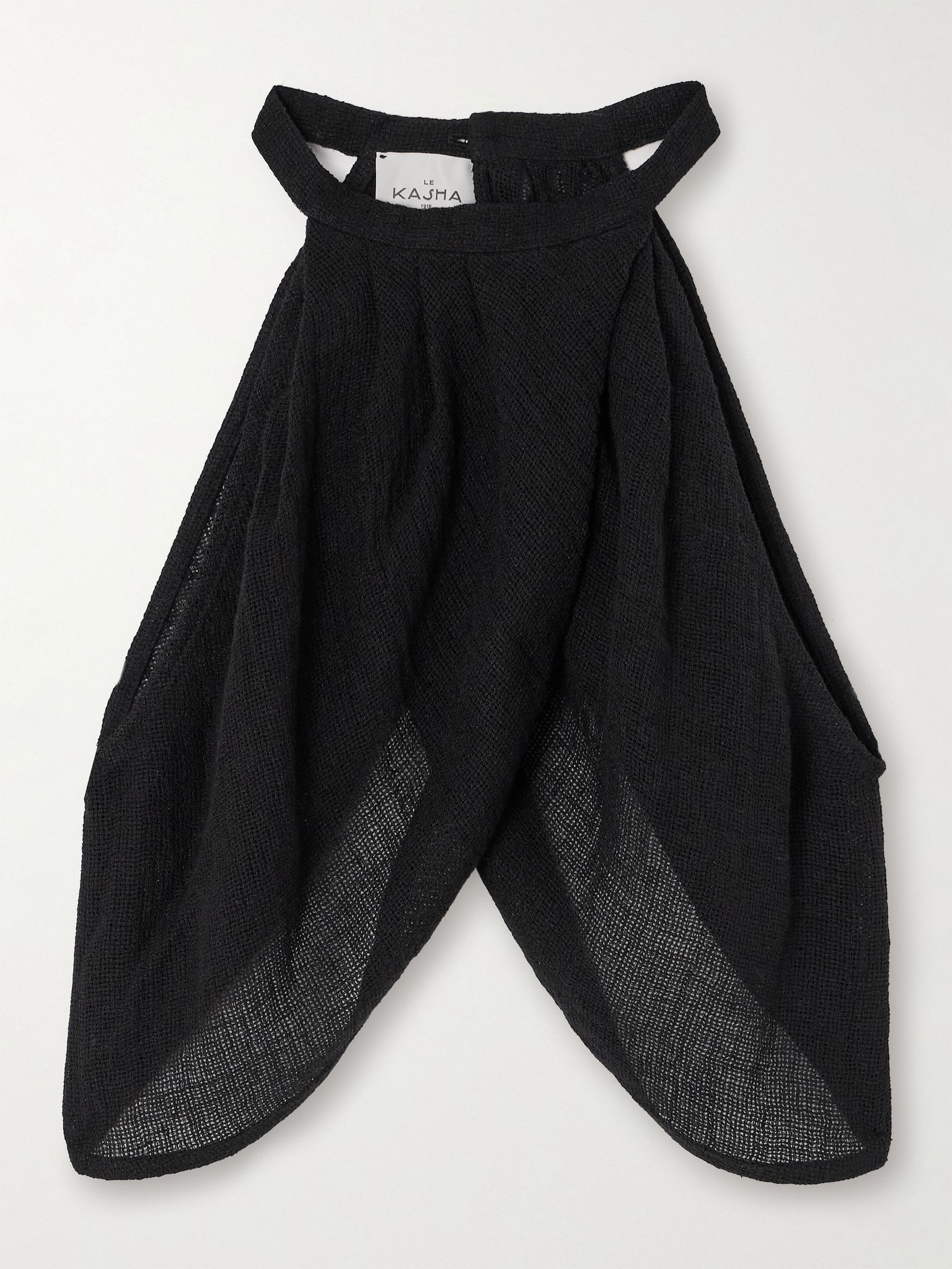 Alger draped linen-gauze top Black - 1