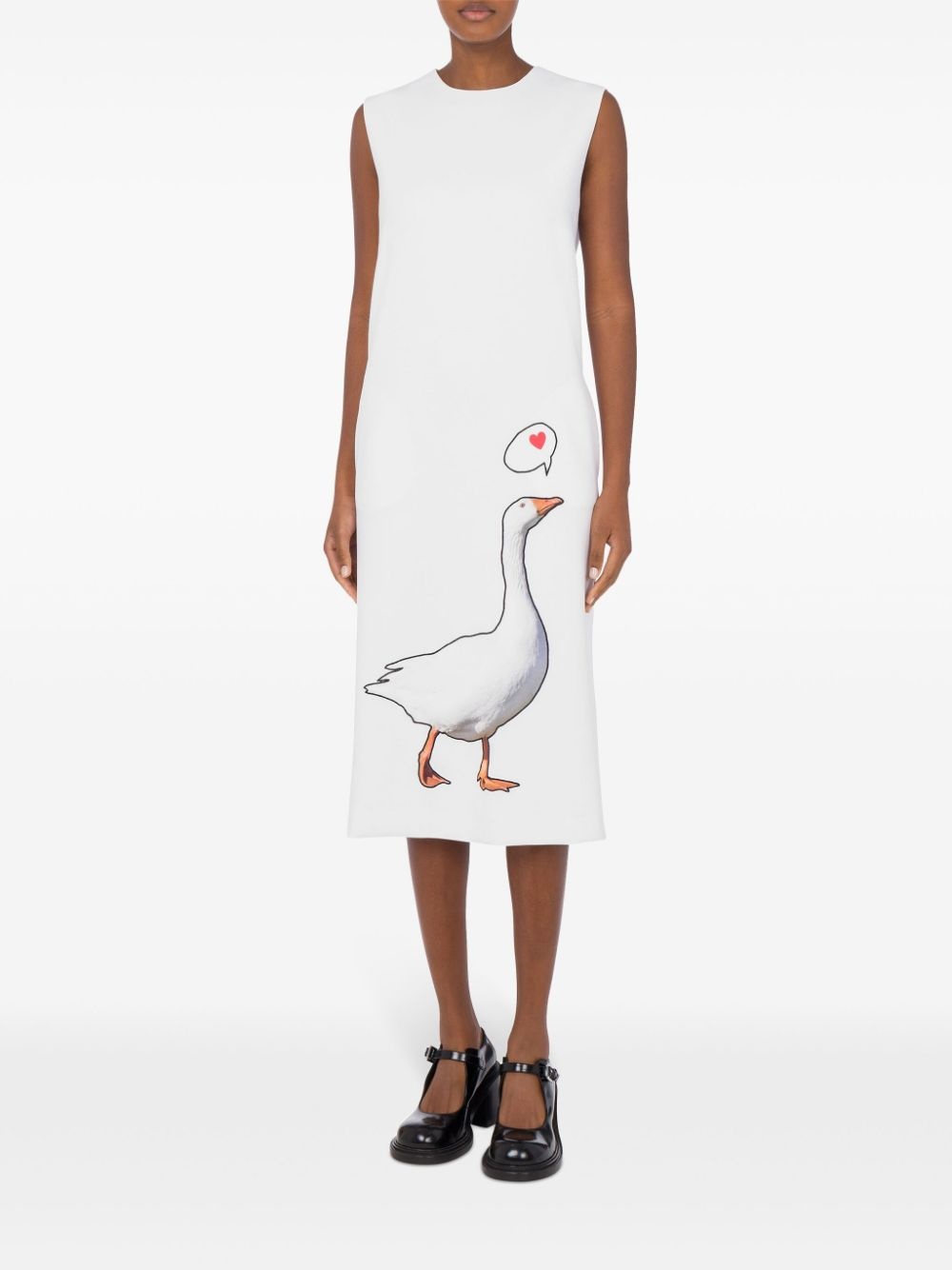 goose-motif midi dress - 2