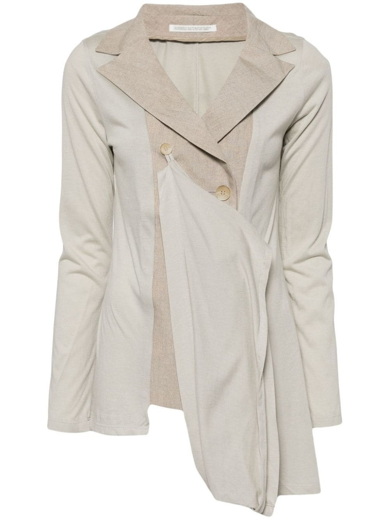 notched-lapels asymmetric blazer 1