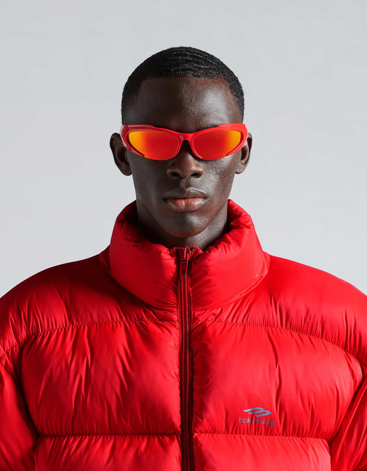 Balenciaga Red Reverse Xpander Rectangle Sunglasses - 6