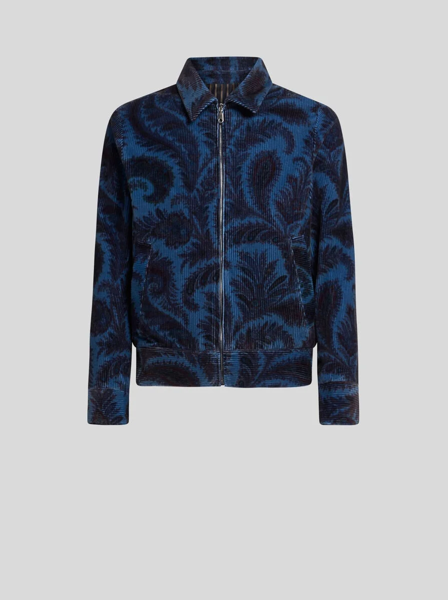 VELVET BOMBER JACKET WITH PRINT - 1