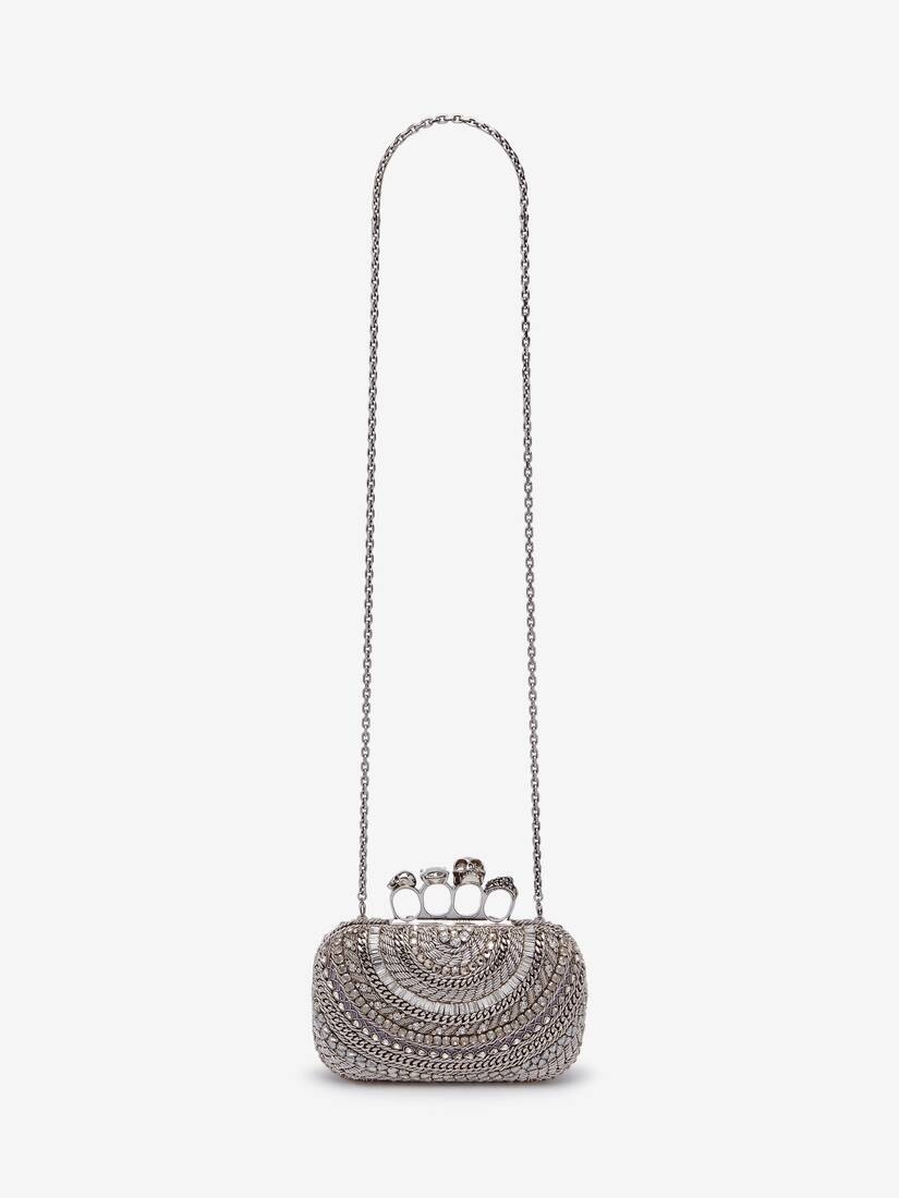 Women's Knuckle Clutch in Silver - 9