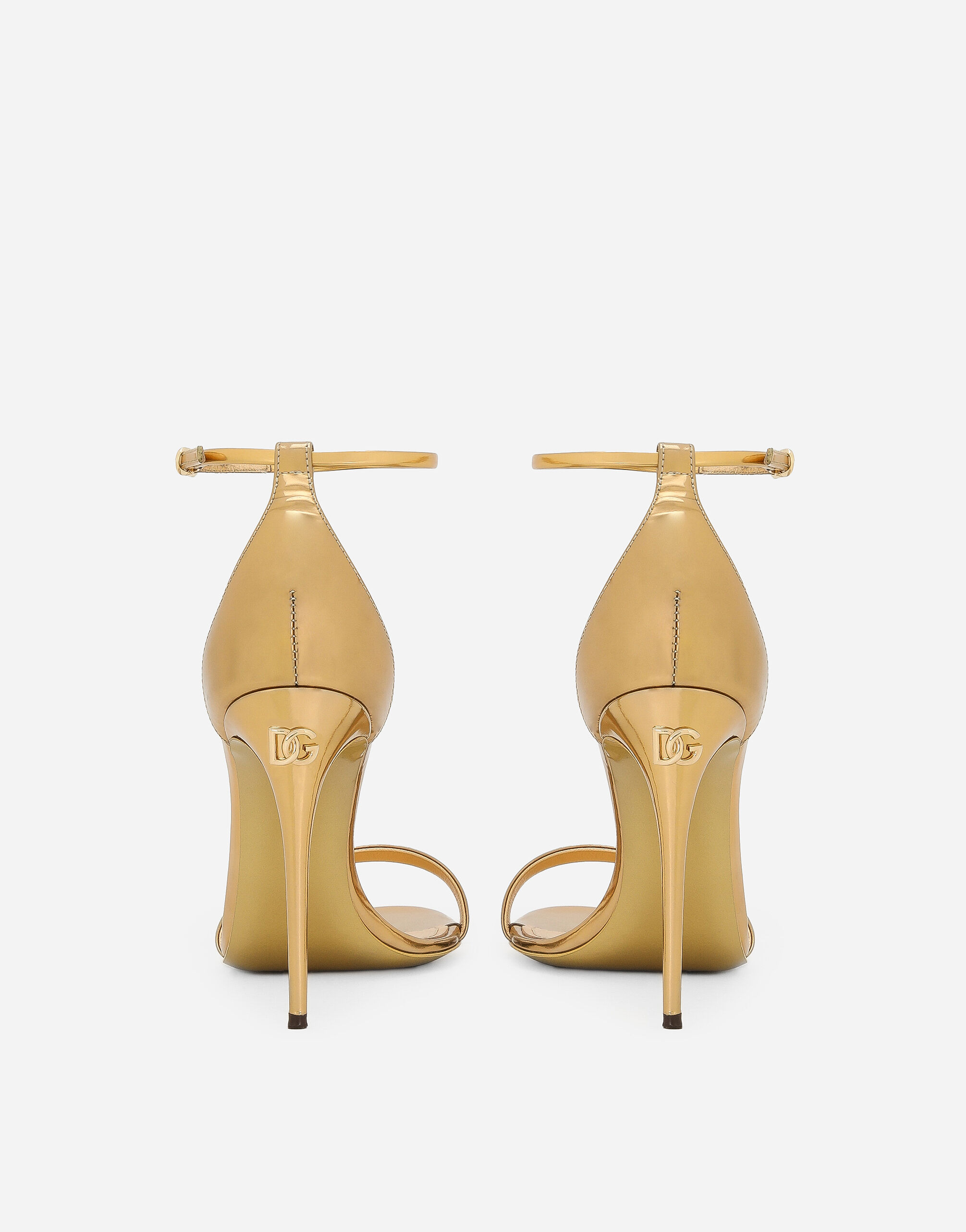 Mirrored-effect calfskin sandals - 4