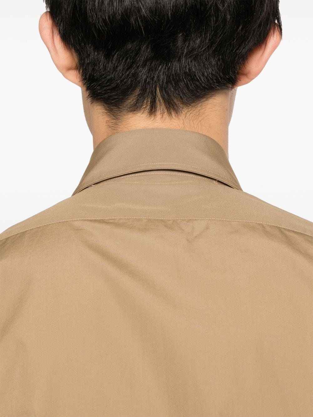 oversized-collar cotton shirt - 5