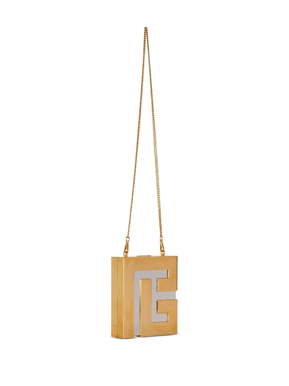 logo-plaque metal clutch bag - 7
