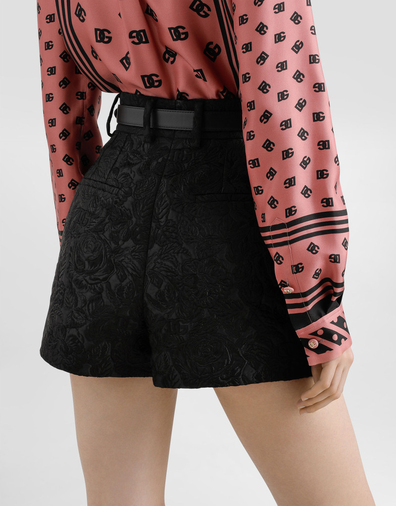 Quilted floral jacquard shorts with DG logo 5