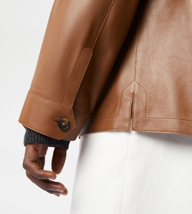OVER SHIRT IN NAPPA LEATHER - BROWN 6