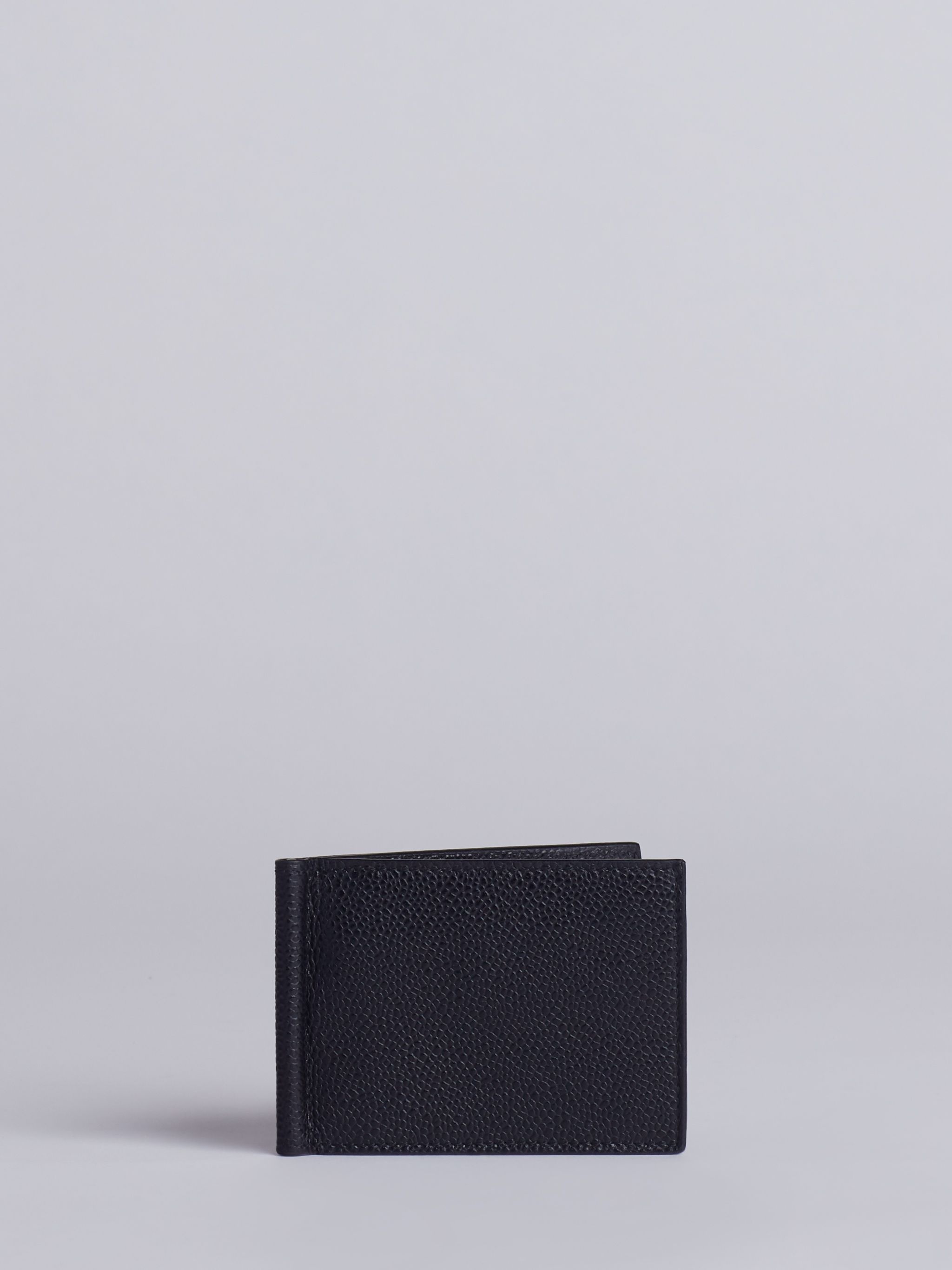 Money Clip Wallet In Black Pebble Grain - 1