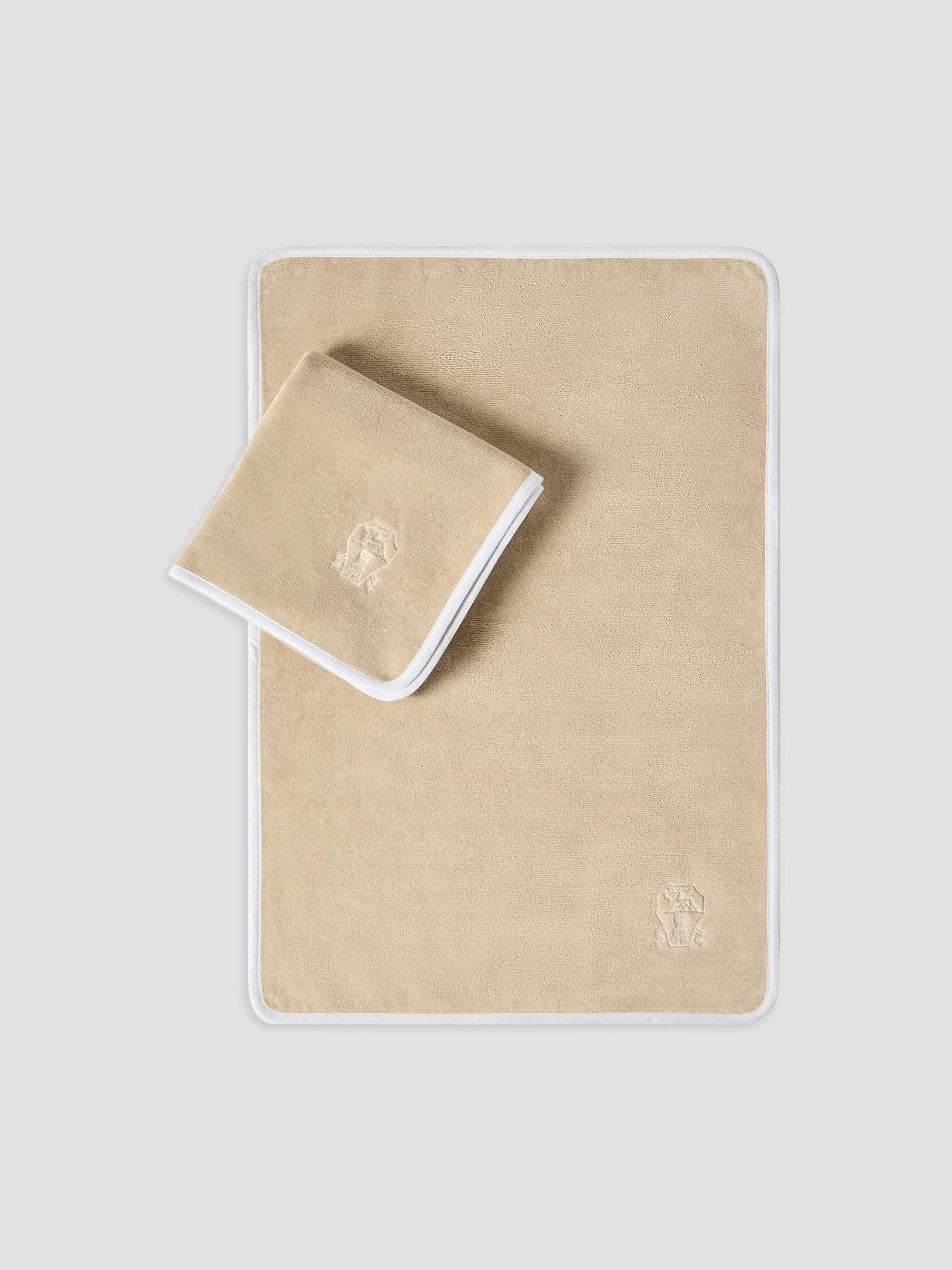 2-Piece Cotton Terrycloth Towel Set - Warm Beige - 1