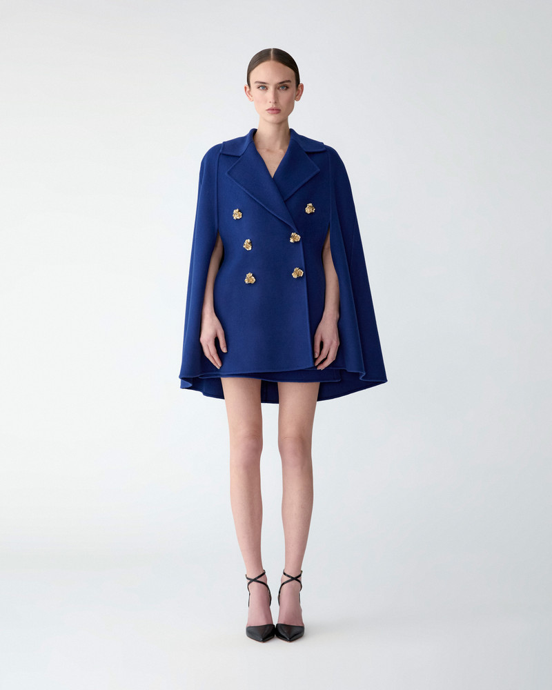 Double-Faced Wool Peacoat Cape 4