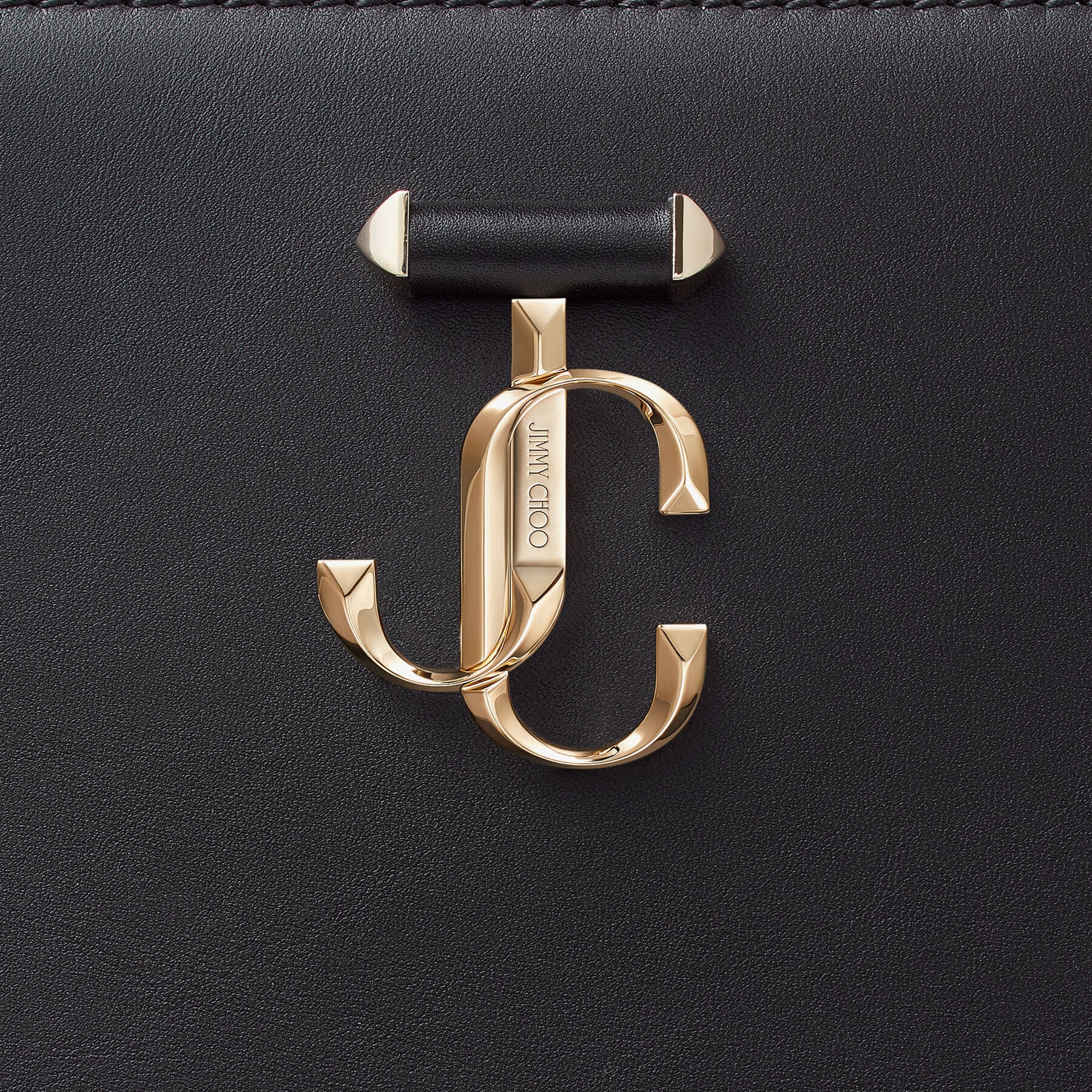 Varenne Tote Bag
Black Fine Shiny Calf Leather Tote Bag with Light Gold JC Emblem - 7