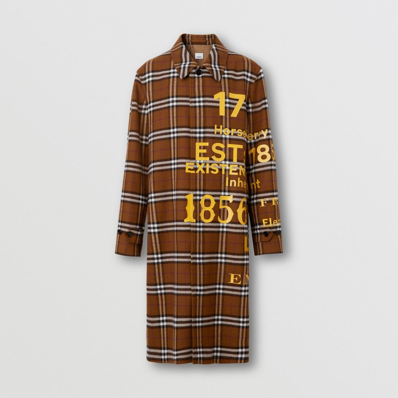 Horseferry Print Check Wool Car Coat 1