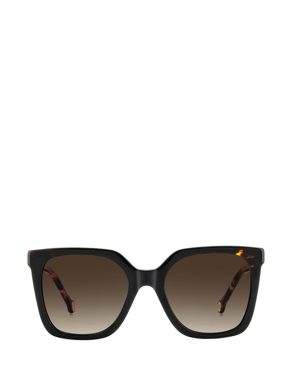 tortoiseshell-effect squared-frame sunglasses - 1