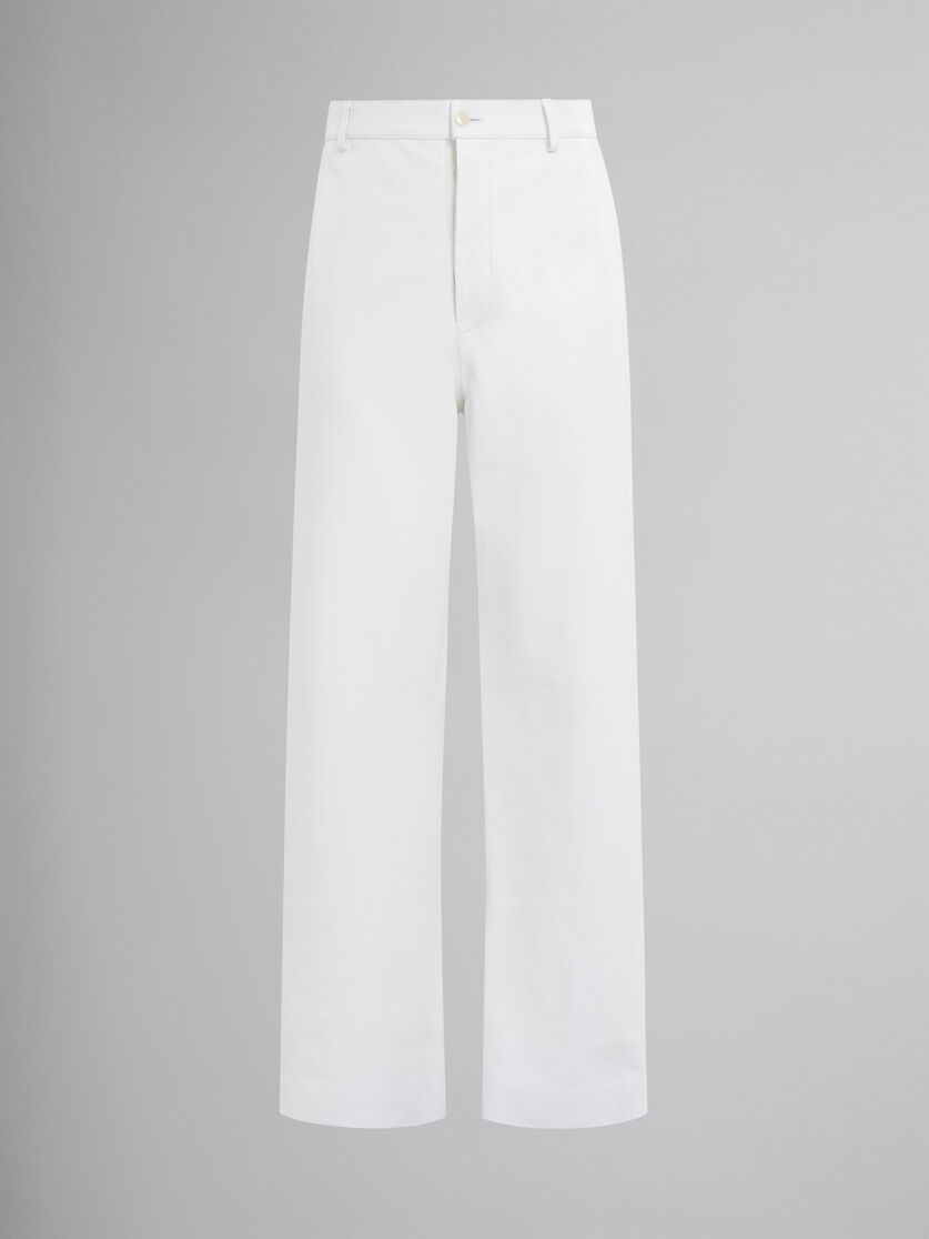 WHITE NAPPA TROUSERS - 1
