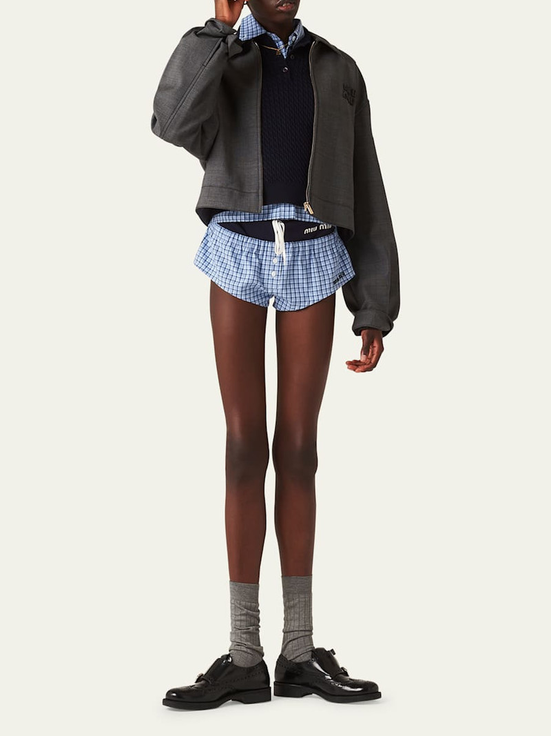 Miu Miu Long-Sleeve Zip Up Wool Jacket outlook