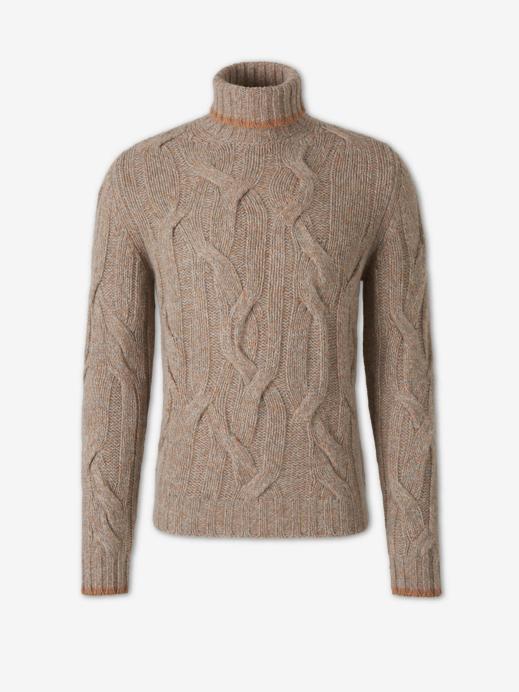 CABLE KNIT TURTLENECK SWEATER - 1