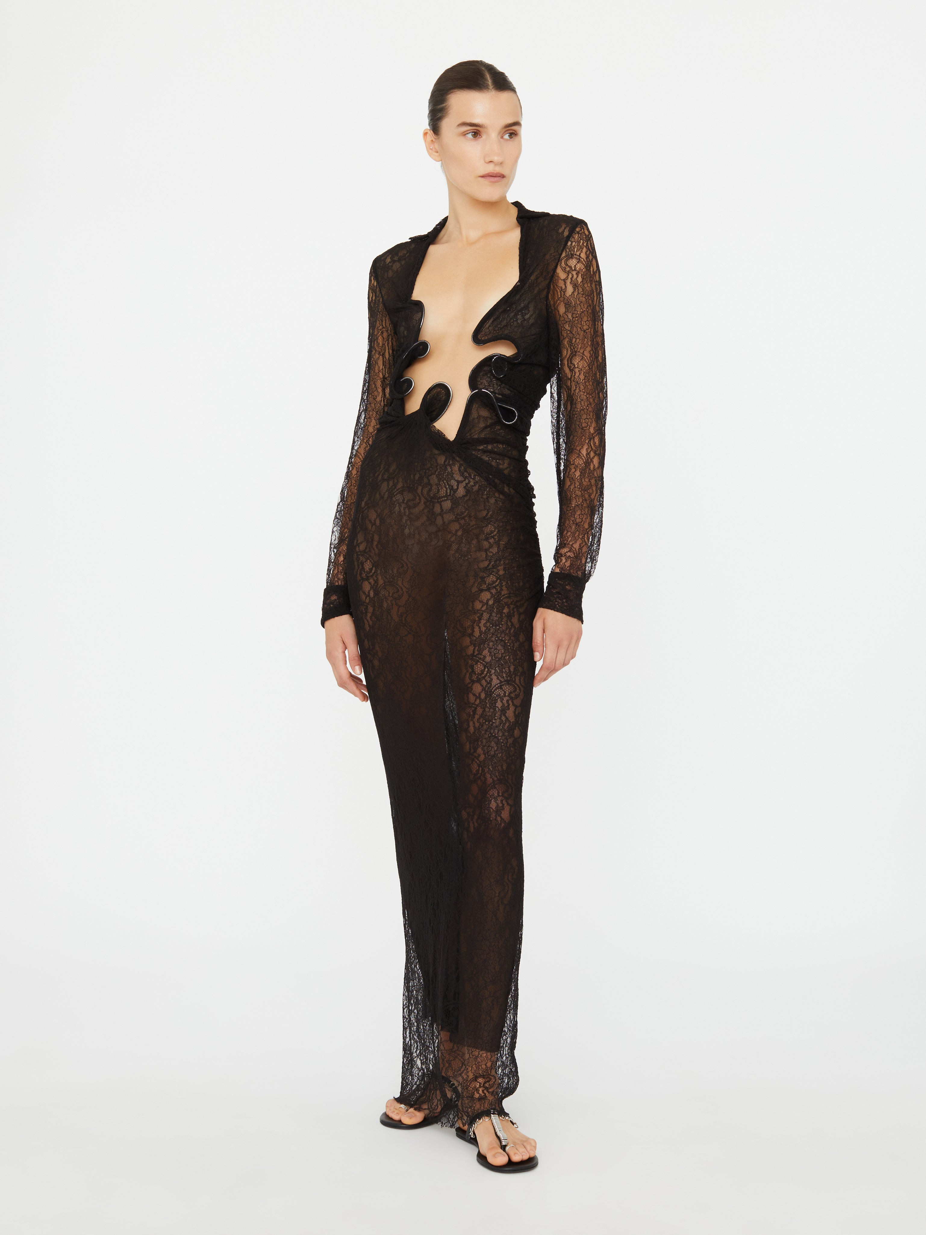 Lace Venus Plunge Shirt Dress - 3