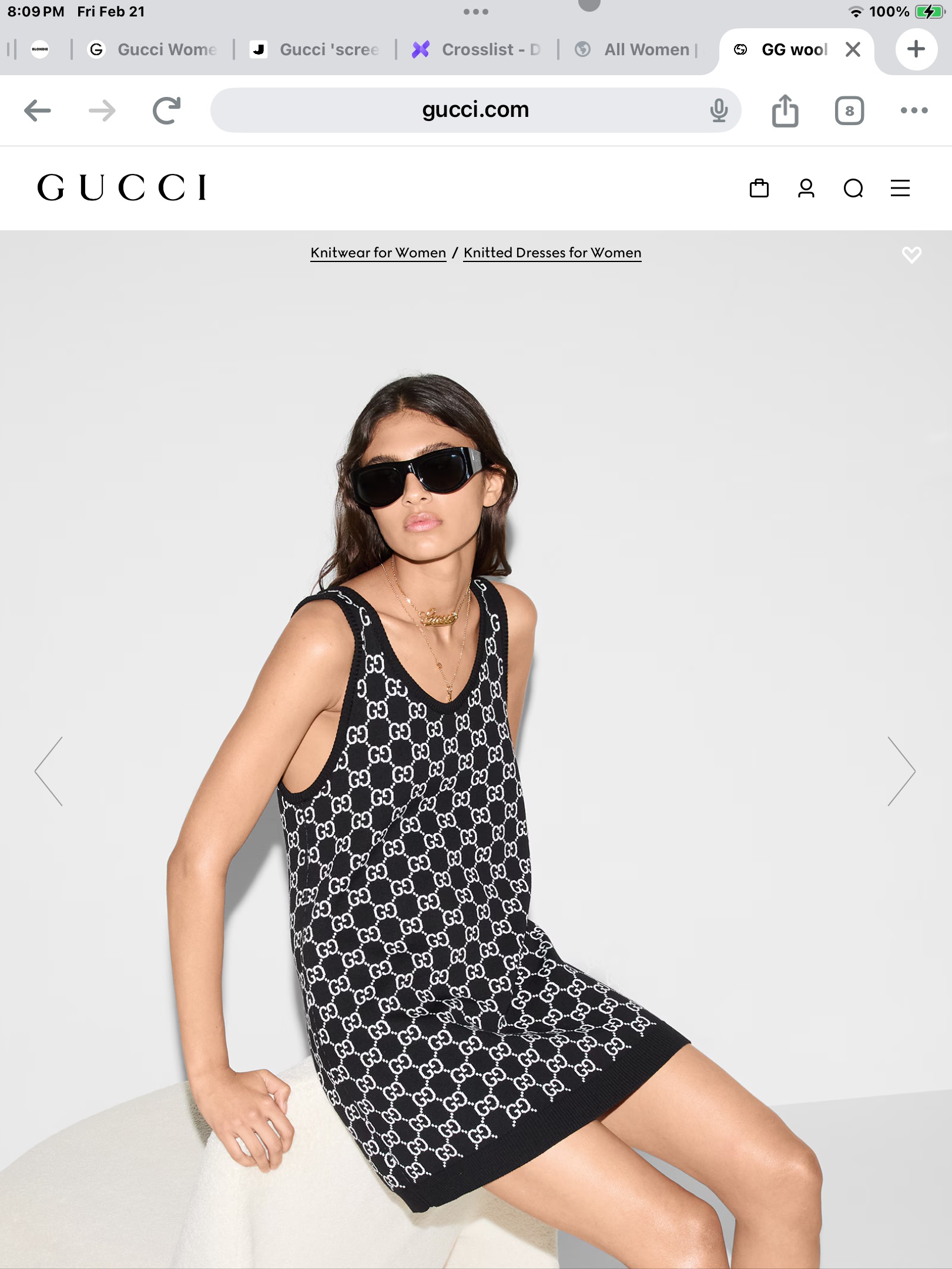 GUCCI GG WOOL JACQUARD MINI DRESS - 3