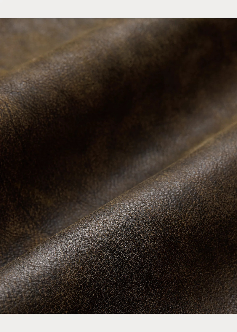 RRL by Ralph Lauren Indigo Leather Bomber Jacket | REVERSIBLE