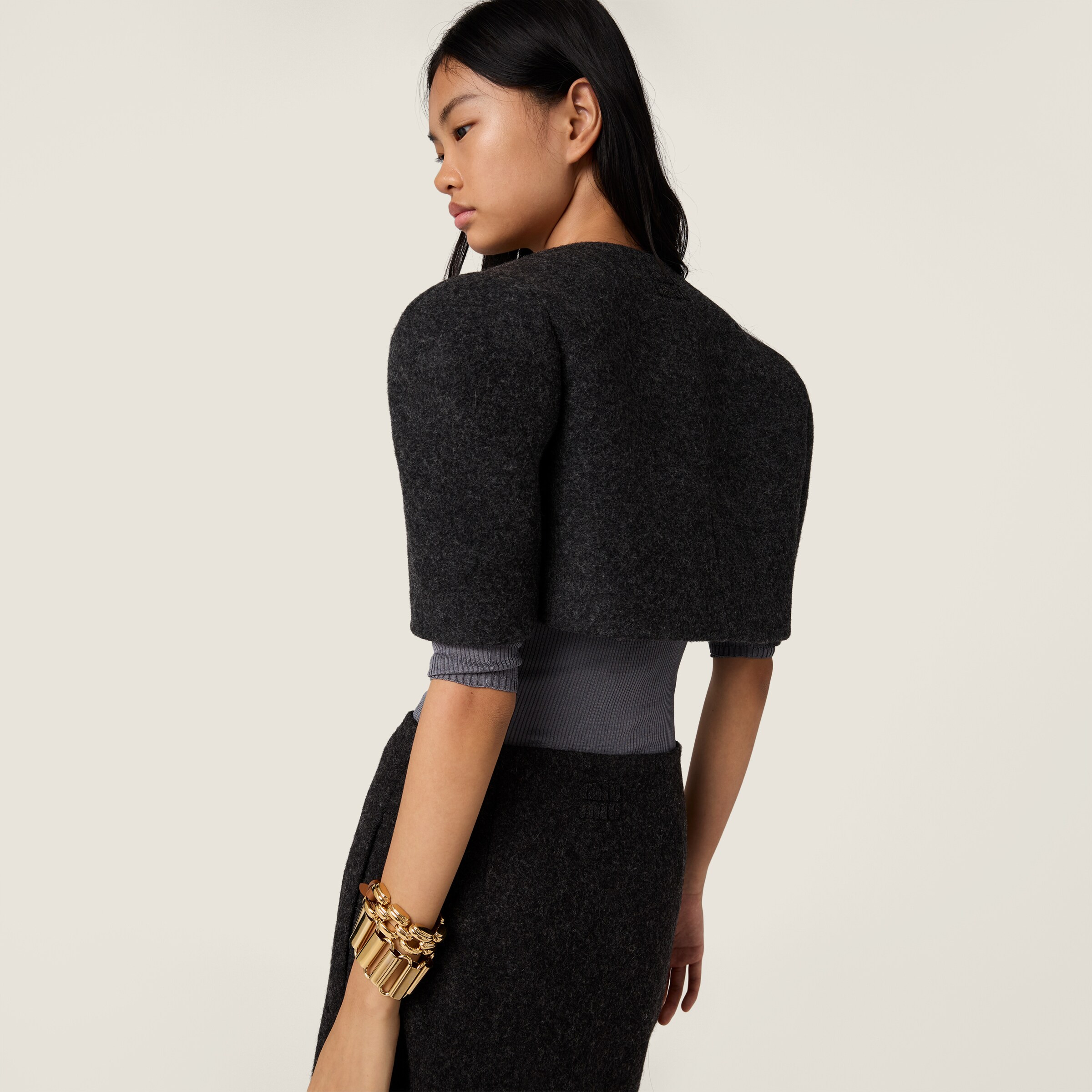 Light Shetland wool bolero jacket - 6