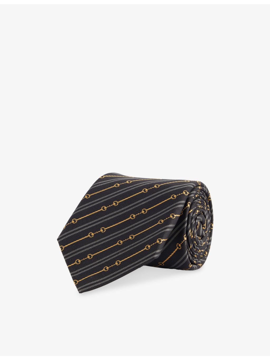 Horsebit Jacquard Silk Tie - 1