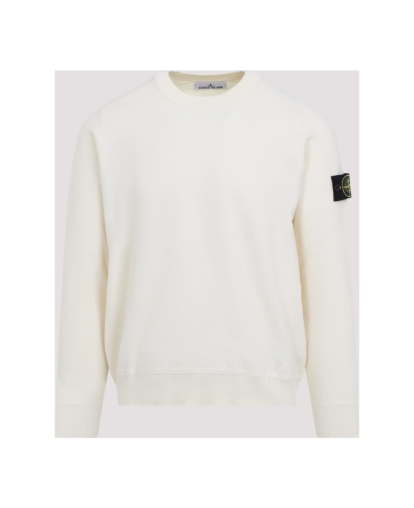 White Crewneck T-shirt With Logo Patch On The Sleeve In Cotton Man - 3