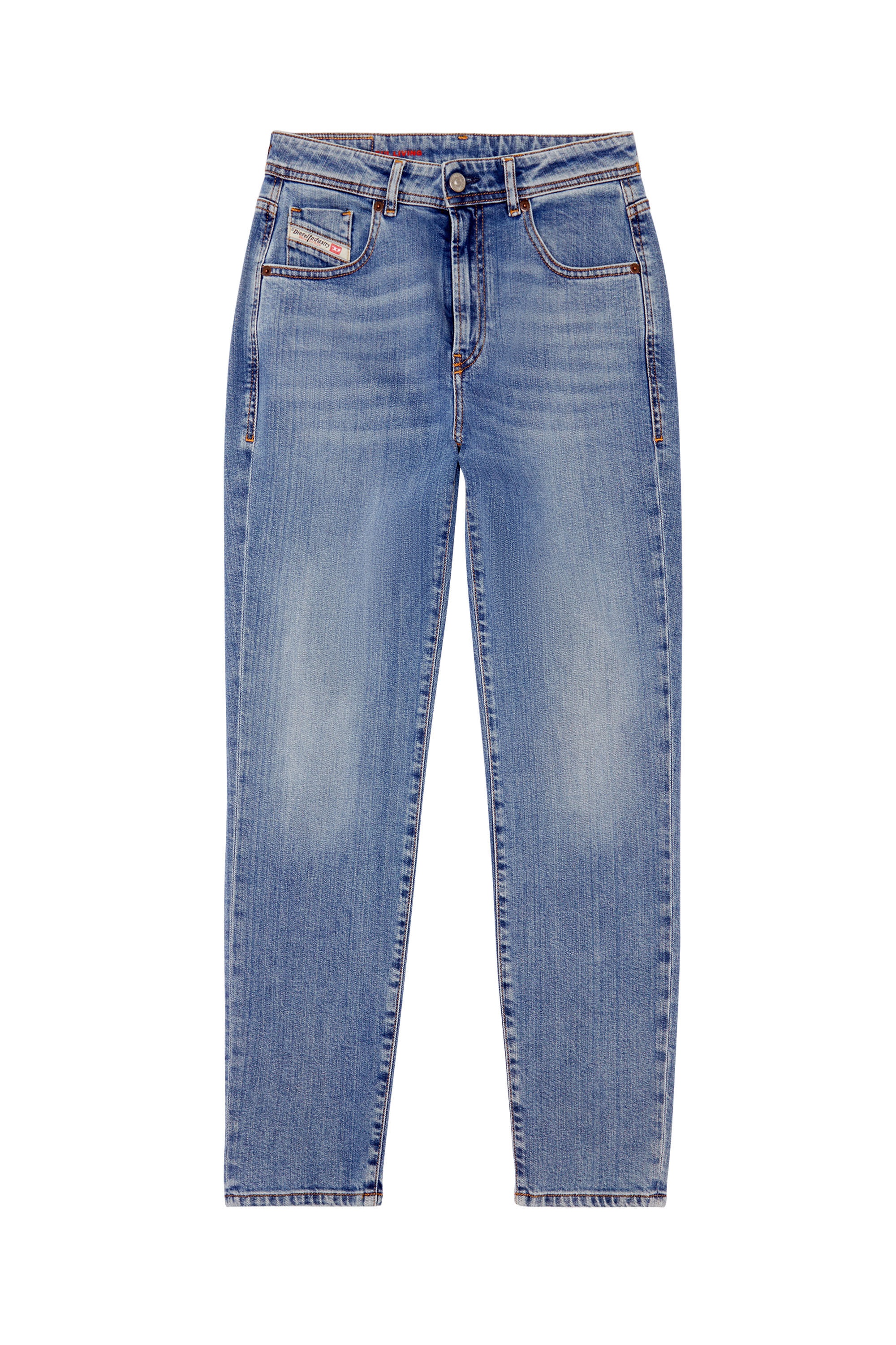 D-Ark 0LICI Woman: Straight Medium blue Jeans