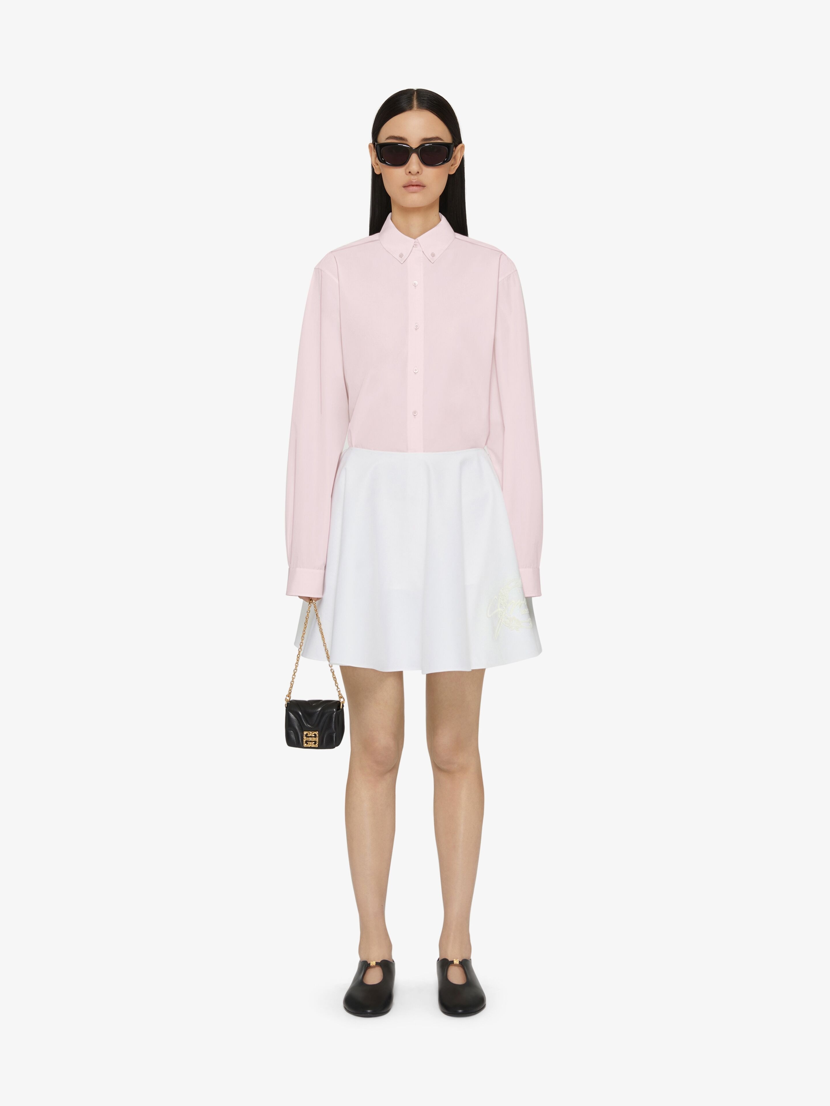 SKIRT IN COTTON WITH GIVENCHY MEDALLION - 3