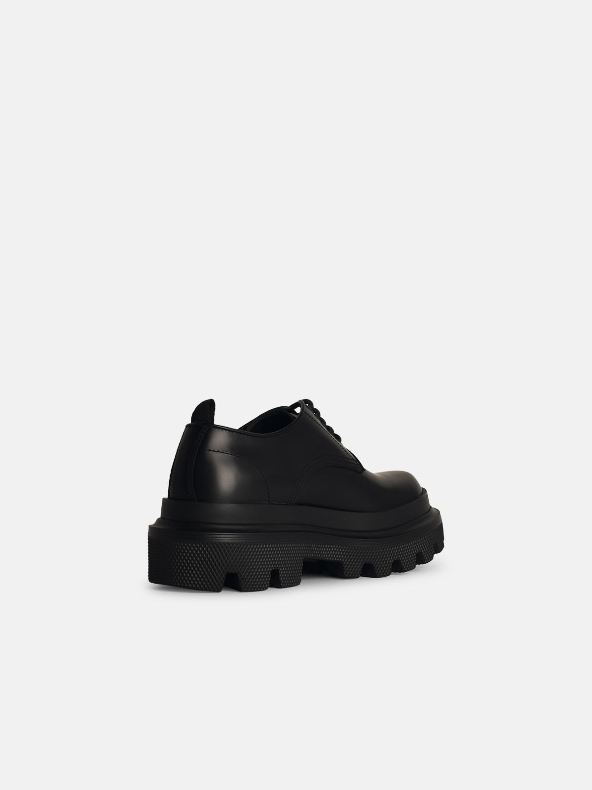 SCARPA 'DERBY' IN MATT BLACK LEATHER - 3