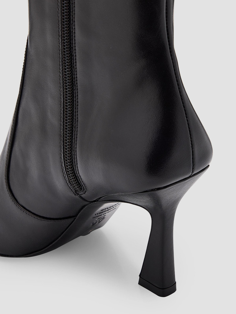 Women's Vinnie 85MM Leather Zip-Up Booties - Black 5