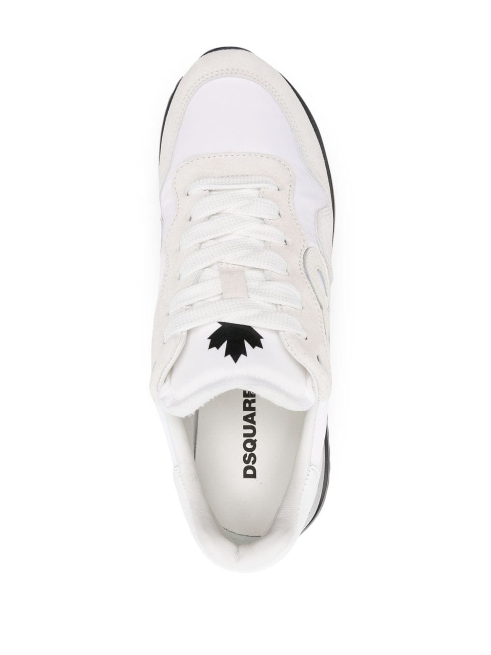 logo-patch leather lace-up sneakers - 4