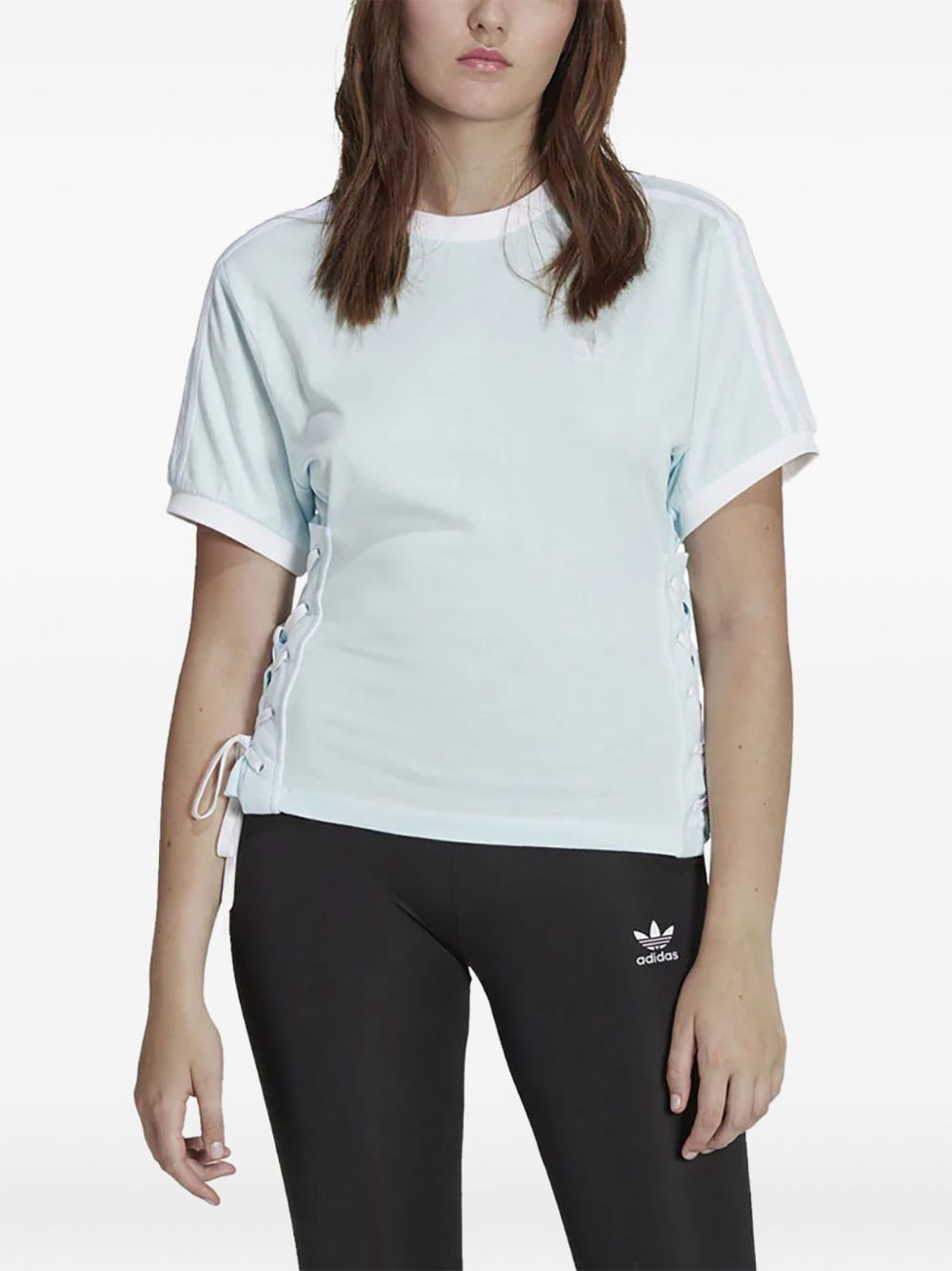 laced side T-shirt - 1