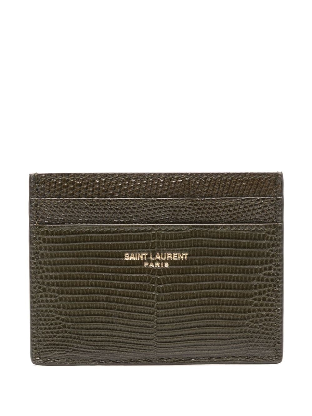 logo-stamp embossed-leather cardholder - 1