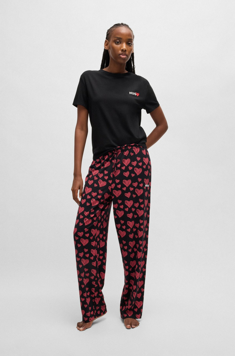 HUGO MODAL-BLEND PAJAMA T-SHIRT WITH SEASONAL LOGO PRINT outlook