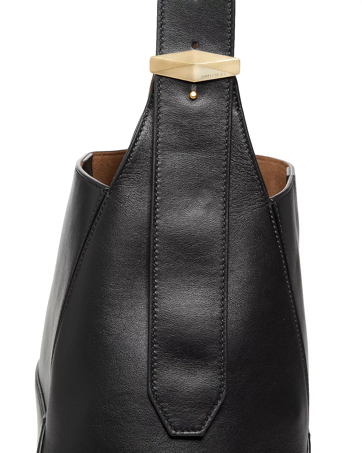 Diamond Hobo Leather Shoulder Bag - 6