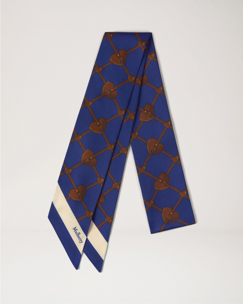 Skinny Scarf - Heart Pockets Pigment Blue Recycled Polyester 1