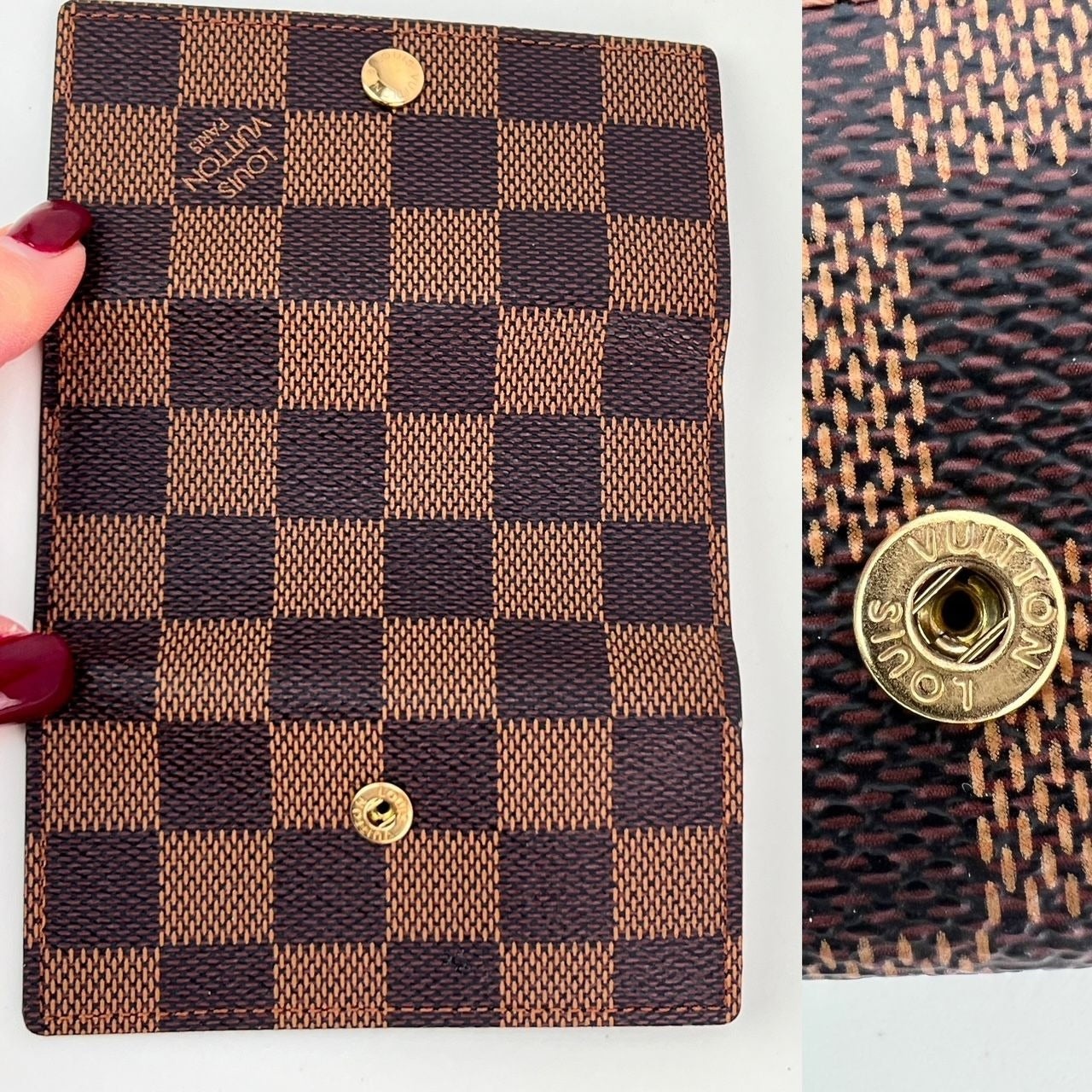 Louis Vuitton 4 Key Holder Damier Ebene Brown Canvas Key Chain - 3
