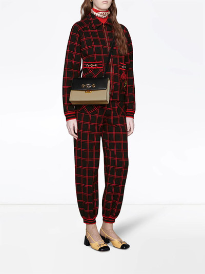 GUCCI Check wool bomber with patches outlook