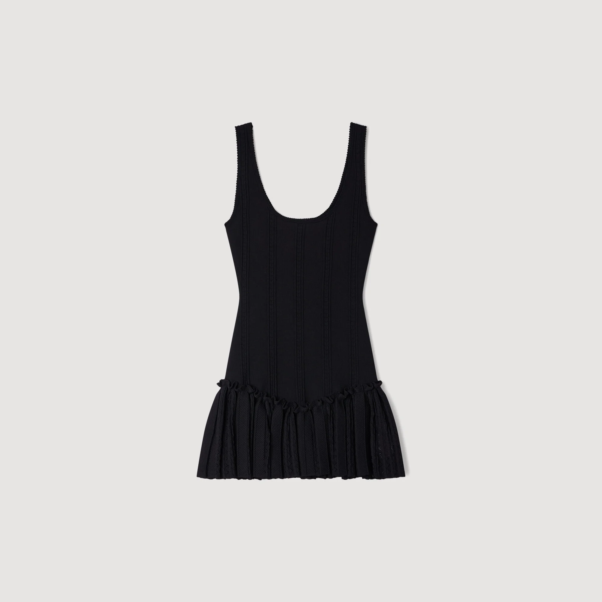 MINI KNIT DRESS WITH RUFFLE - 1