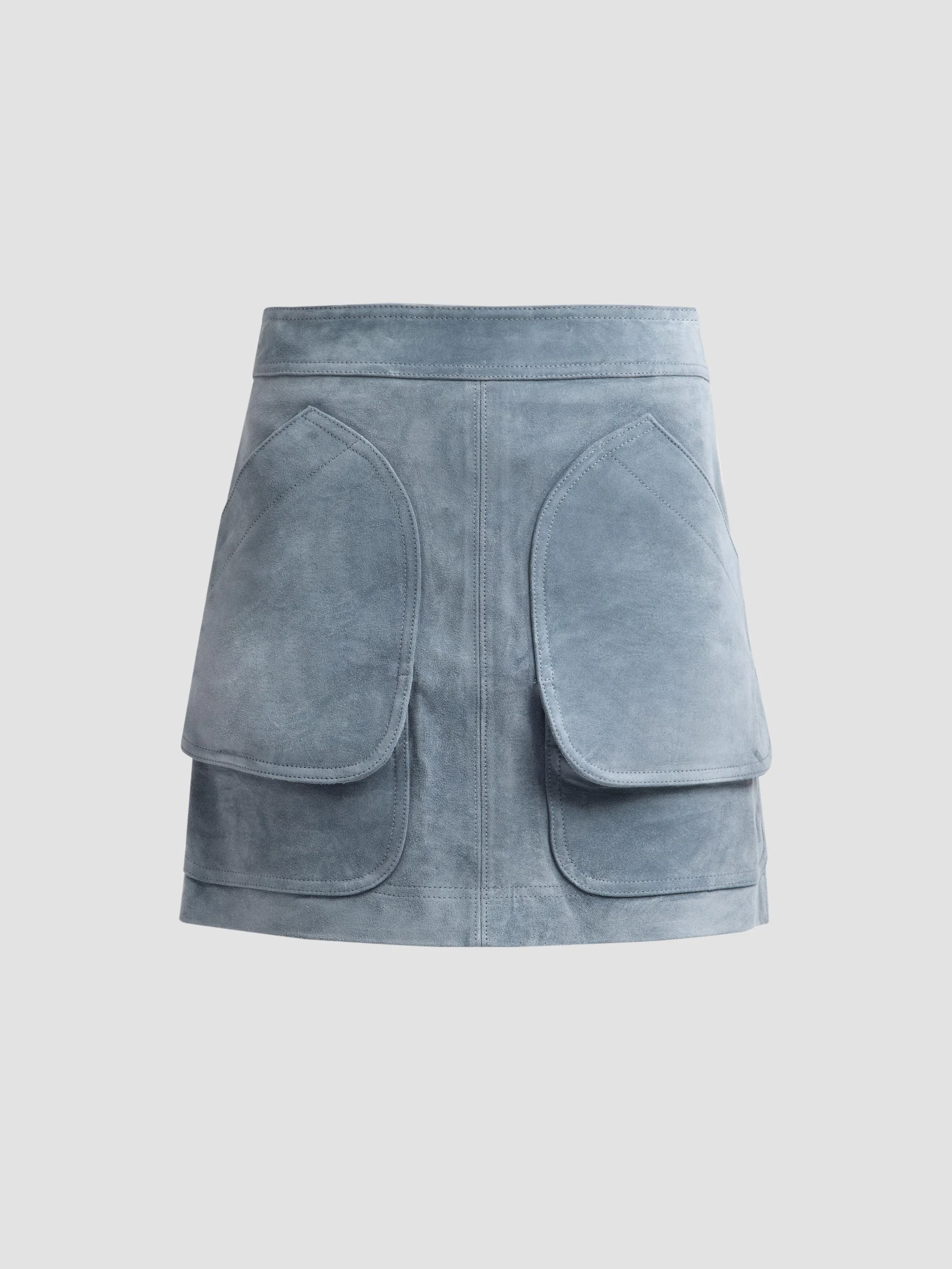 Women's Norwood Suede Mini Skirt - Blue Steel - 1