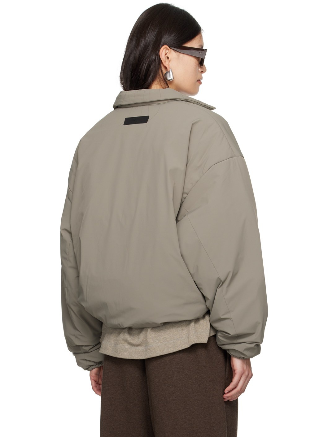 Gray Padded Bomber Jacket - 3