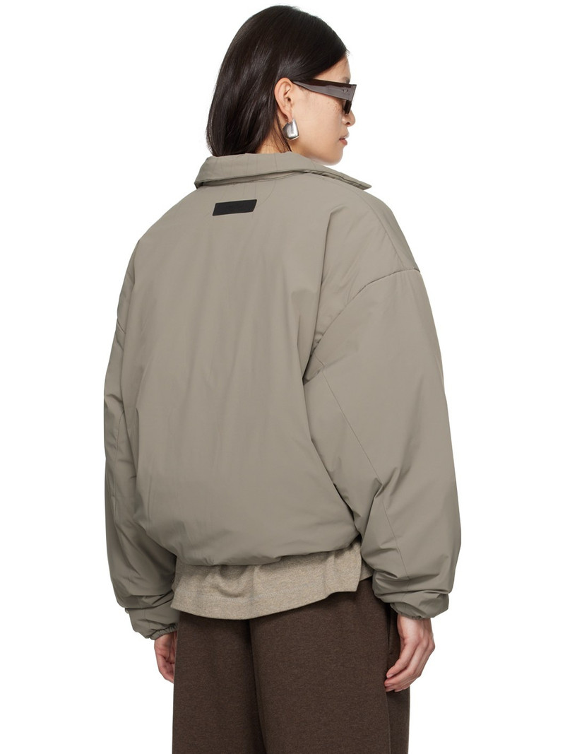 Gray Padded Bomber Jacket 3