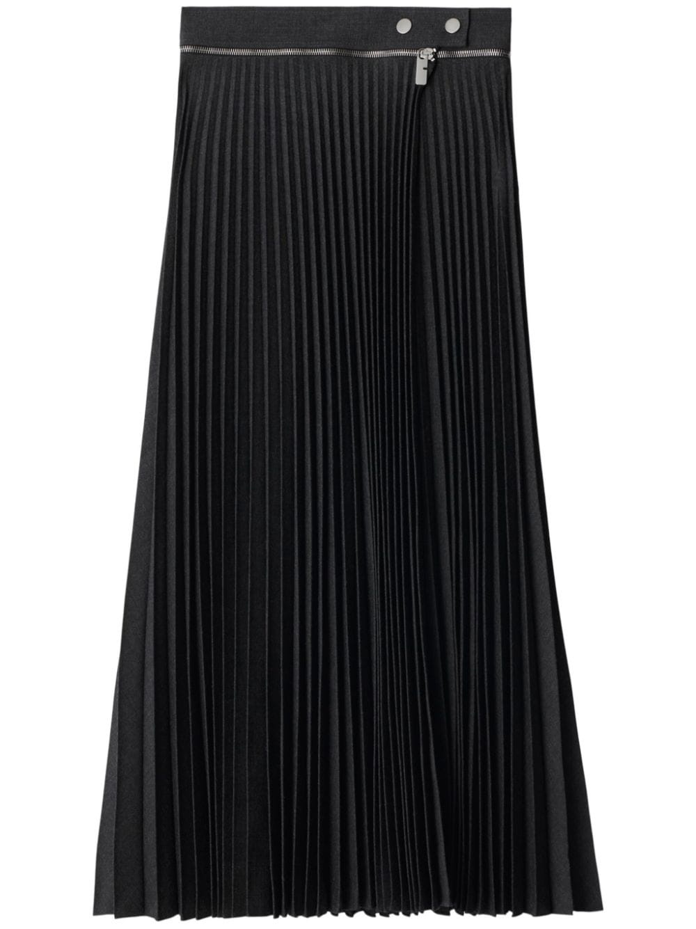 pleated stretch wool skirt - 1