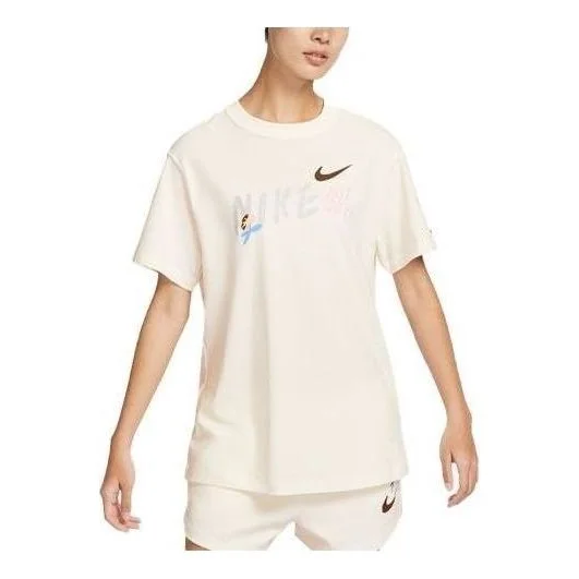 (WMNS) Nike AS W NSW ESSNT T-Shirt Asia Sizing 'Beige' FJ7714-133 - 1