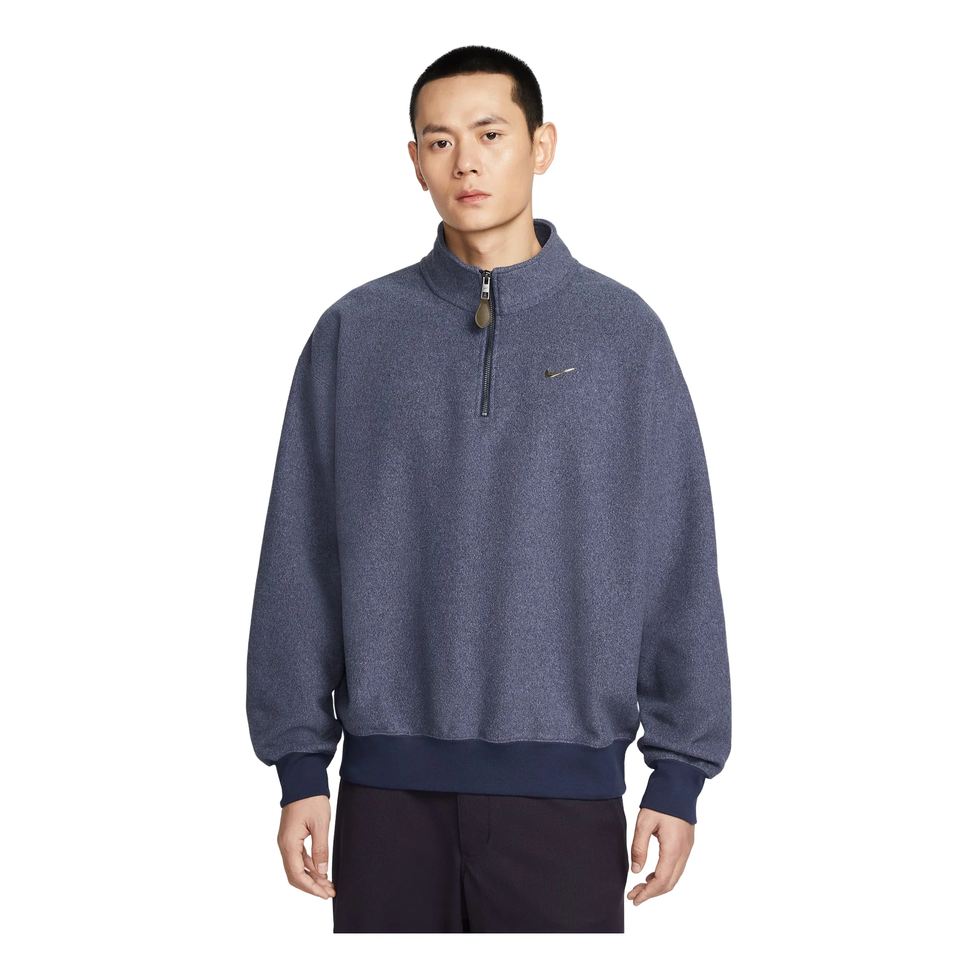 Nike Solo Swoosh Fleece 1/4-Zip Top 'Midnight Navy' IQ3975-410 - 1