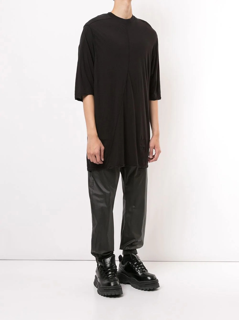 displaced-seam longline T-shirt - 3