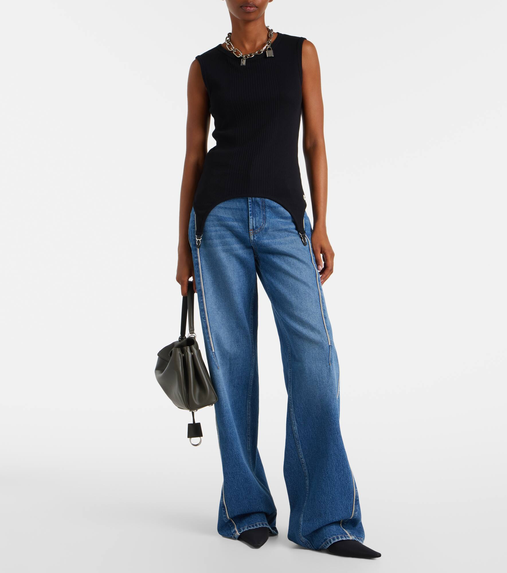 Ribbed-knit cotton jersey tank top - 2