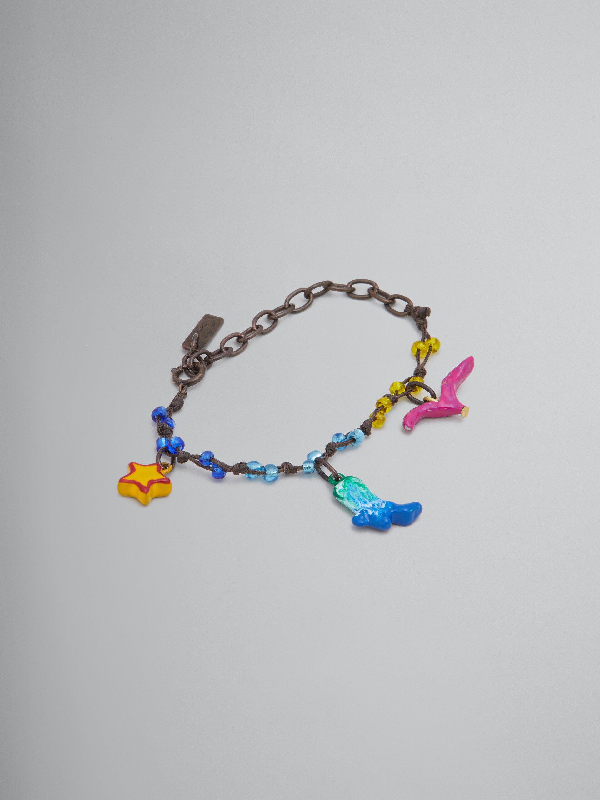 【MARNI】☆NO VACANCY INN BURNISHED LPENDANT BRACELET Marni MARNI X NO VACANCY INN - BRACELET WITH RED BLUE AND