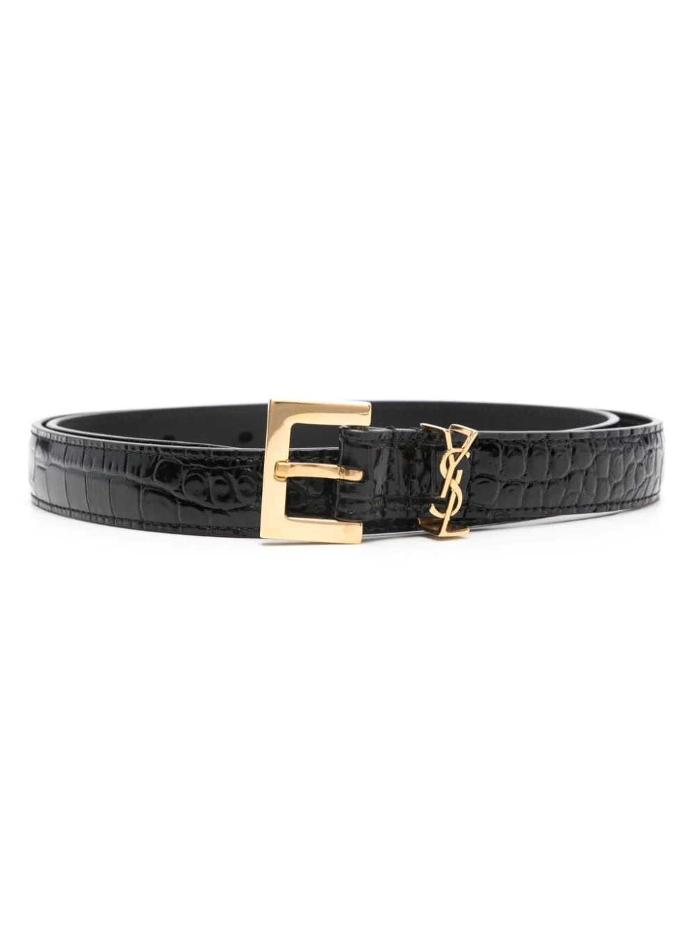 Monogram crocodile-embossed belt - 1
