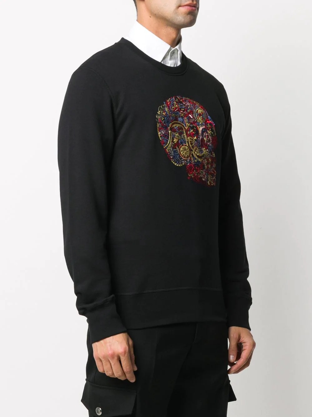 skull-embroidered sweatshirt - 3